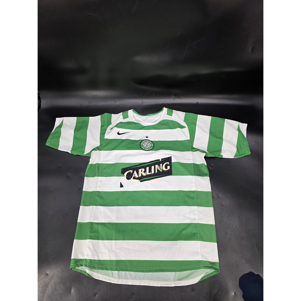 Celtic Football Club Shirt Mens M Green White Soccer Jersey Nike Carling